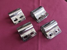  CLASSIC "DESMO" CHROME CAR BADGE MOUNTING BRACKET FOR BADGE BAR (Set of 4)