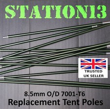 Replacement Alloy Tent Poles - Aluminium 7001-T6 - GREEN - 8.5mm O/D - STATION13