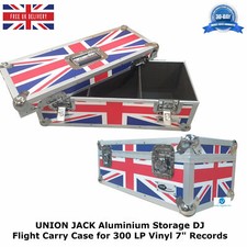 1 UNION JACK Aluminium Storage DJ Flight Carry Case for 300 LP Vinyl 7" Records