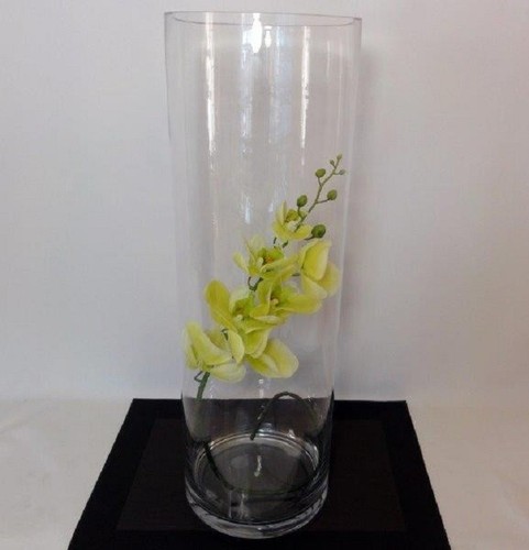 Glass conical vase 60x18cm