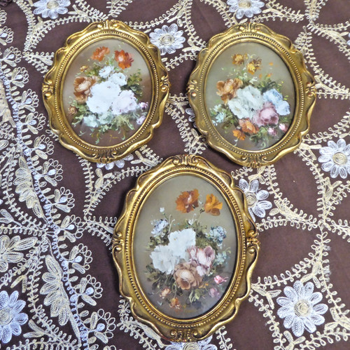 Vintage oil paintings still - x3,