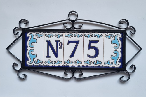 Ceramic house number tiles - house,