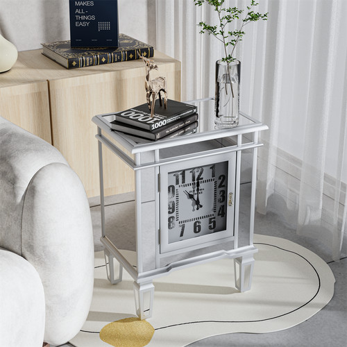 Modern mirrored end table - end,