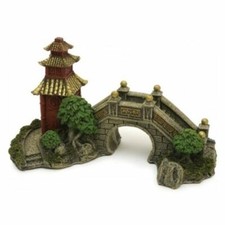Rosewood Japanese Garden Bridge Ornament Aquarium Decoration for Tropical Fish