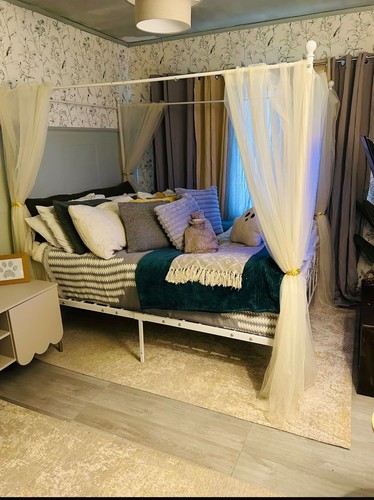 White four poster bed - , double