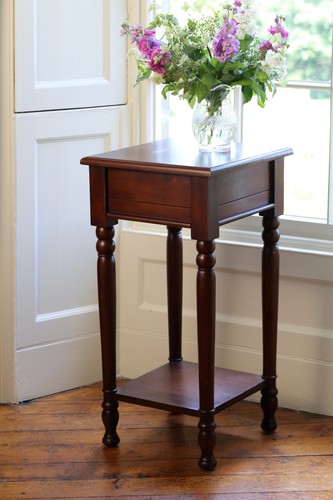 Mahogany side table lamp - table,