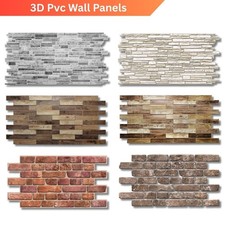 Stone Brick Wood Effect 3D PVC Plastic Wall Panels Decorative Cladding Tile
