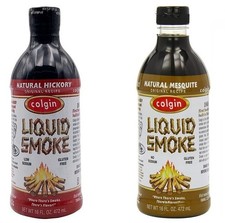 COLGIN HICKORY and MESQUITE LIQUID SMOKE - 2 x 16oz (472ml) Bottles - VEGAN