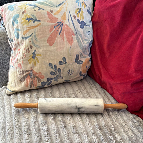 Marble rolling pin with wooden - marble,