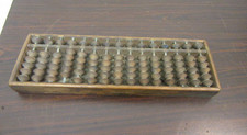 MEIJI ERA JAPANESE SOROBAN ABACUS, WOOD, CALLIGRAPHY, MAKER SIGNED