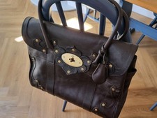 Vintage Mulberry Bag. Dark Brown Tooled Leather Bayswater