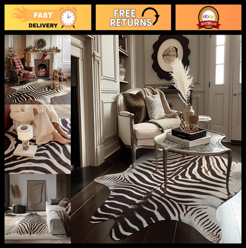 Zebra print area rug 4x5 - print,