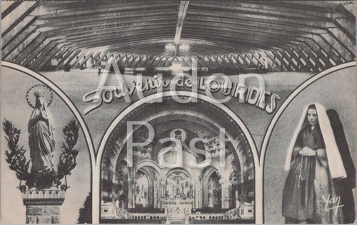Vintage lourdes postcard - vintage,