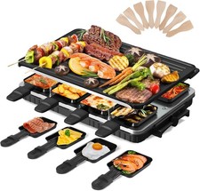 2-in-1 Raclette Grill 8 Personen Indoor Electric 8 Mini Non Medium 