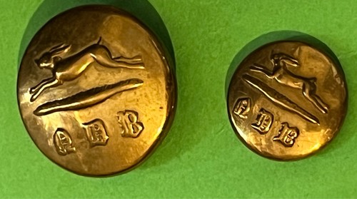 Vintage pair hunt buttons - hunt,