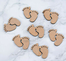 Wooden Baby Feet Joined Footprint Shapes Newborn Nursery Embellishment 30mm x25