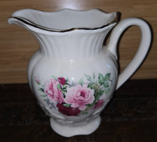 Maryleigh Pottery Pitcher, Floral Design, Handcrafted in Staffordshire, England