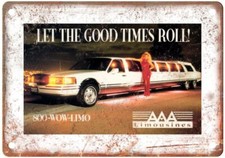 Vintage Lincoln Stretch Limousine Auto Ad Retro Look Metal Sign A4726
