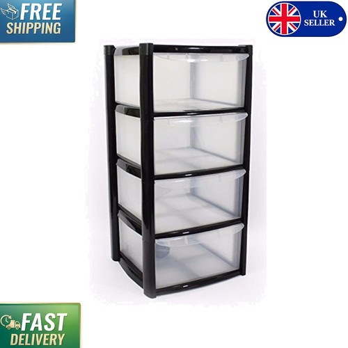 Large black plastic storage - black,
