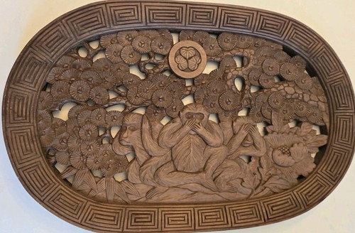 Vintage hand carved wood three - vintage,