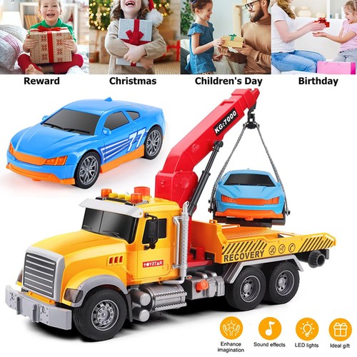Car transporter toy crane - car,