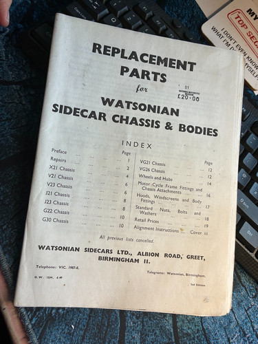 Watsonian sidecar chassis - sidecar, &