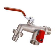 For Durable Dual Outlet Brass Faucet for Garden with Leak Proof Features