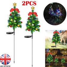 2Pcs Solar Christmas Tree