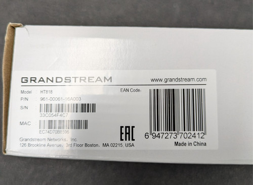 Grandstream networks ht818 - grandstream,