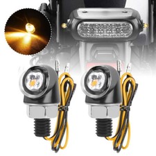 2X Motorcycle LED Turn Signal Indicator Light Mini Blinker Black Amber Universal