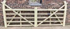 Wooden 5 Bar Curved Heel Driveway Gate Made To Measure See Info