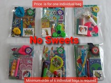Pre filled party bags, boys, girls, unisex or mixed  MIN 6 BAGS  NO SWEETS