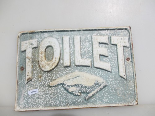 Vintage brass toilet plaque - toilet,