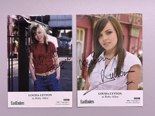 EastEnders Ruby Allen Louisa Lytton Signed Cast Cards x2 Undedicated