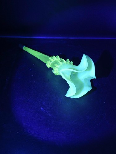 Vaseline glass epergne - glass, horn