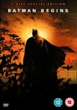 Batman Begins DVD @2005 Christian Bale, Nolan DIR cert 12+ DC Comics Action NEW 