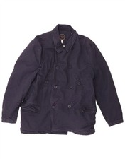 JOULES Mens Pea Coat UK 42 XL Navy Blue Cotton CX06
