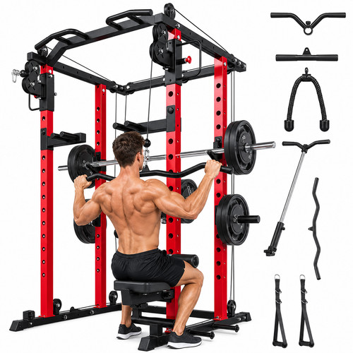 Power rack with - with, lat