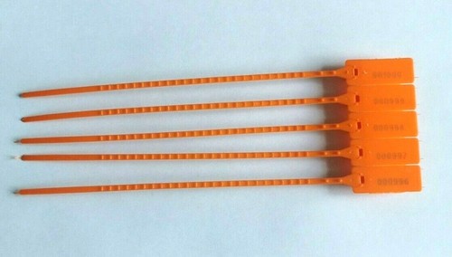 Orange plastic security seals - orange,