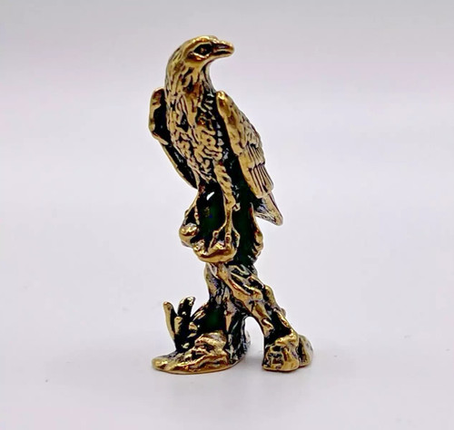 Small brass eagle falcon bird - brass,