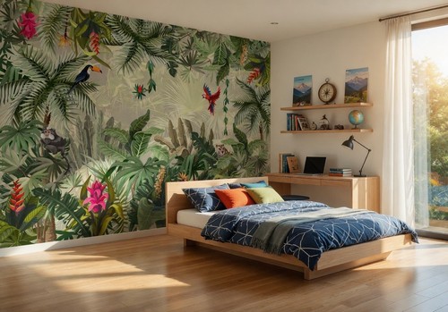 Flowers trees birds bedroom - flowers,