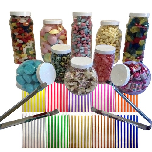 Mixed plastic sweet jars - mixed,