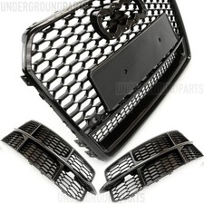 AUDI A6 C7.5 FACELIFT RS6 STYLE HONEYCOMB FRONT BUMPER GRILLE FOG COVERS S LINE