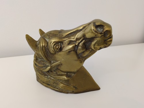 Brass horse head bust - horse,
