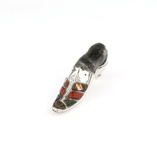 Antique Novelty Solid Sterling Silver Shoe Pin Cushion. Adie & Lovekin. 1890.