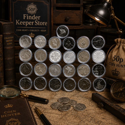 50p coins uncirculated capsule - 50p,