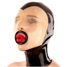 Latex Nature Rubber Cosplay Gummi Headgear Black Masquerade Hood 0.4mm S-XXL