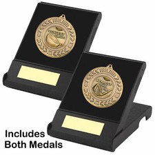 Longest Drive &  Nearest the Pin Medals in Presentation Boxes, Golf Trophy Award