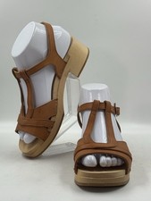 SWEDISH HASBEENS Ulla Nature Wood Platform Sandals $290 MSRP Size 37 M NEW
