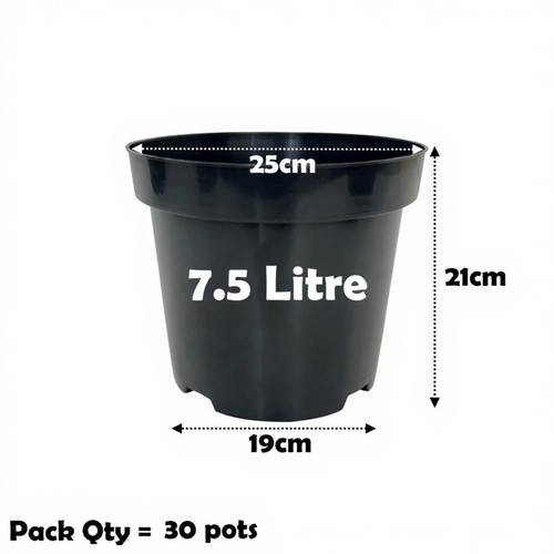 Litre black plant pots - 7.5,